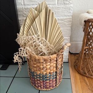 Woven Basket with Natural Accents